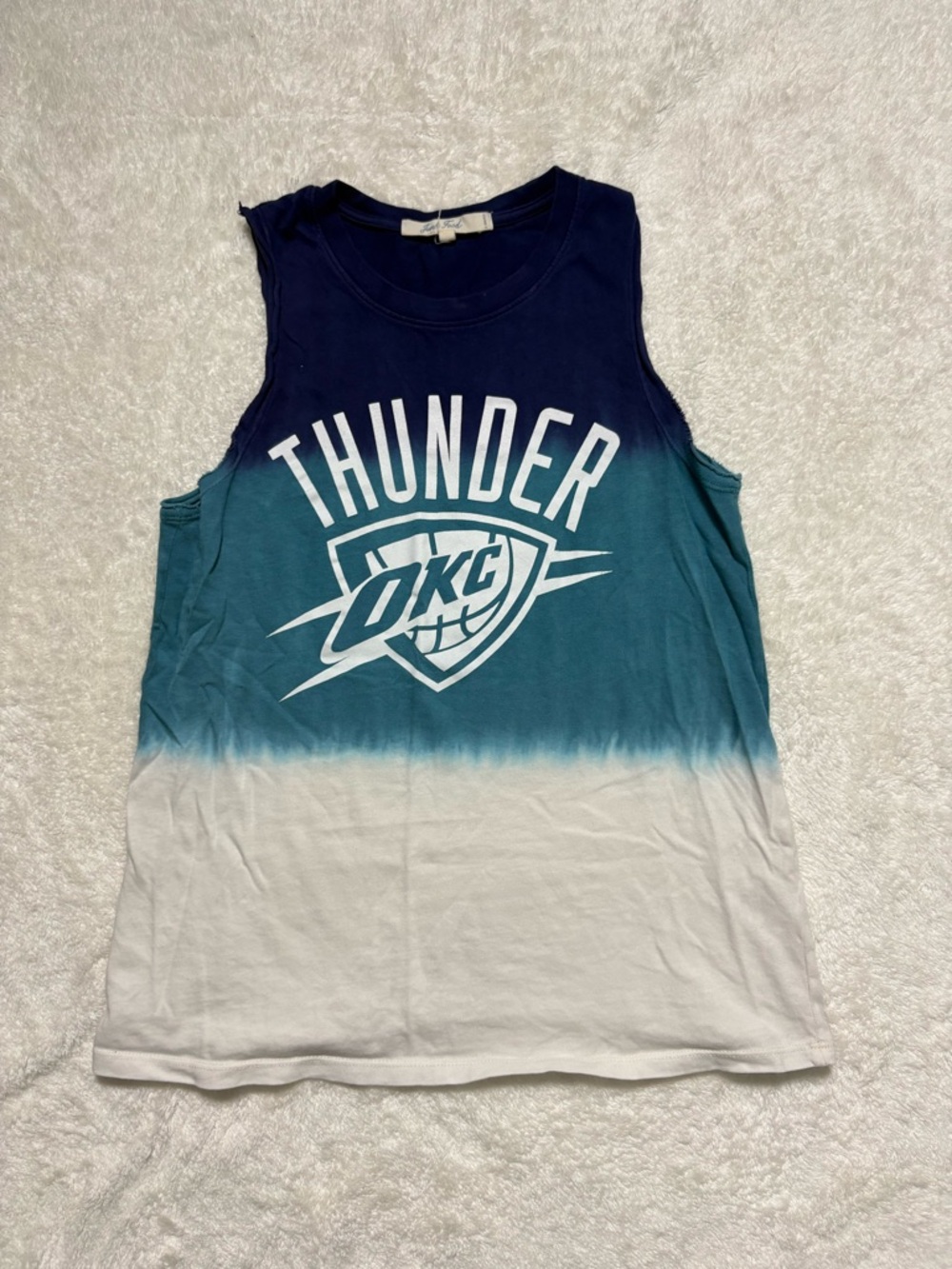 Junk Food Clothing OKC Thunder Gradient Tank - Navy, Teal, White